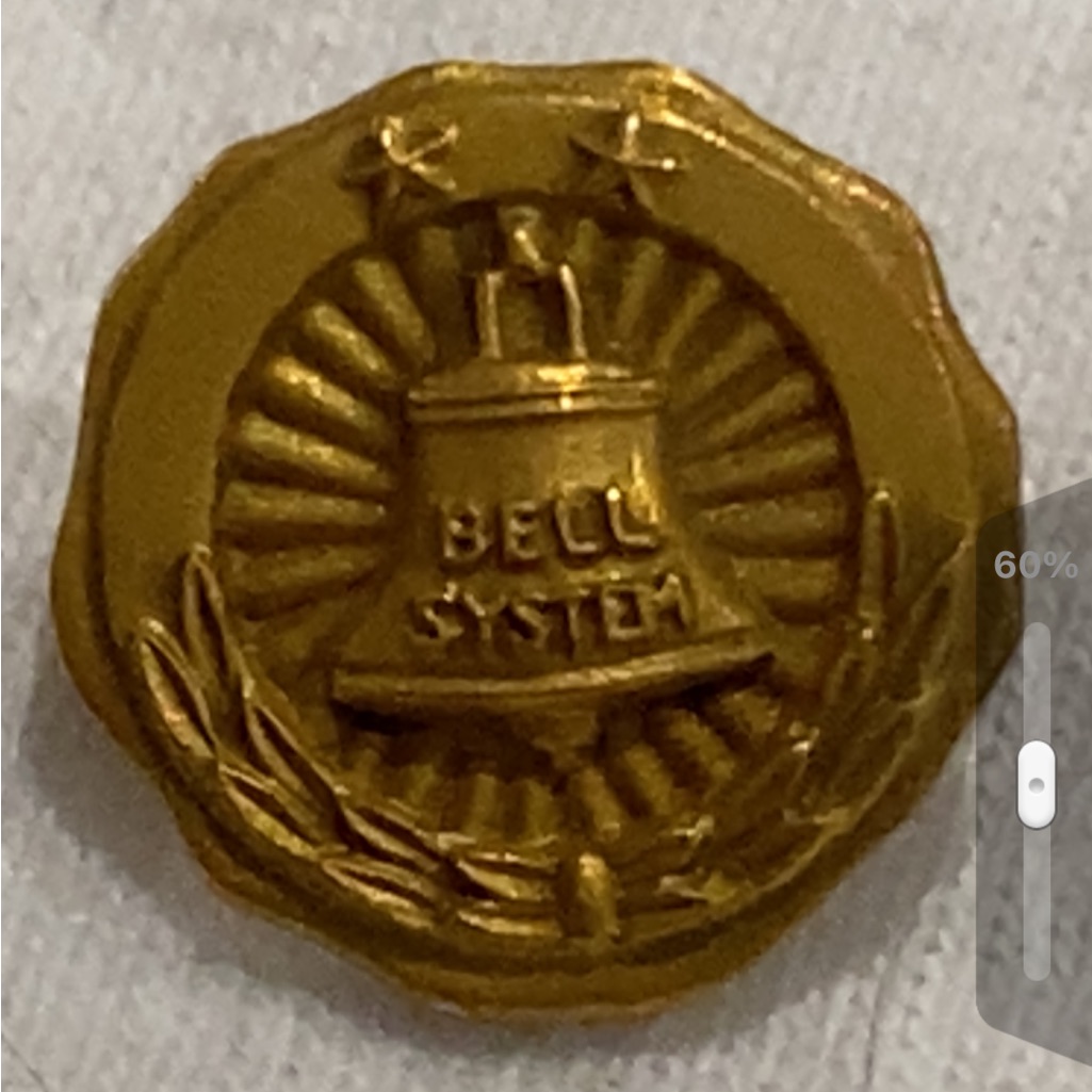 Bell System (Telephone) Two Star, Gold Filled Leavens Year Award Pin, Vintage